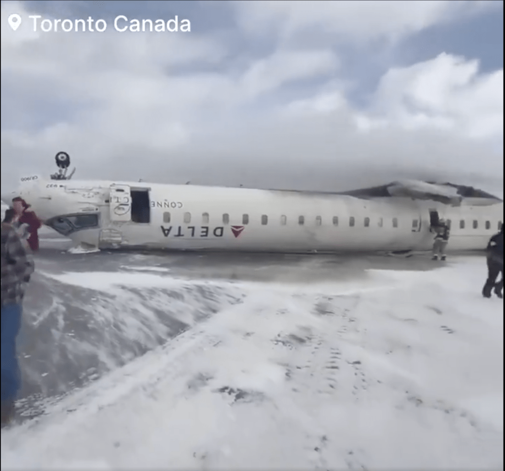 Delta Plane Crashes, Flips Upside Down At Toronto&nbsp;Airport