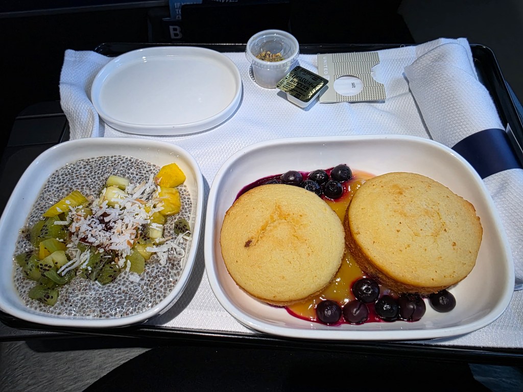 United Airlines First Class Review: Lemon Ricotta Pancakes That Surprised Me at 30,000&nbsp;Feet